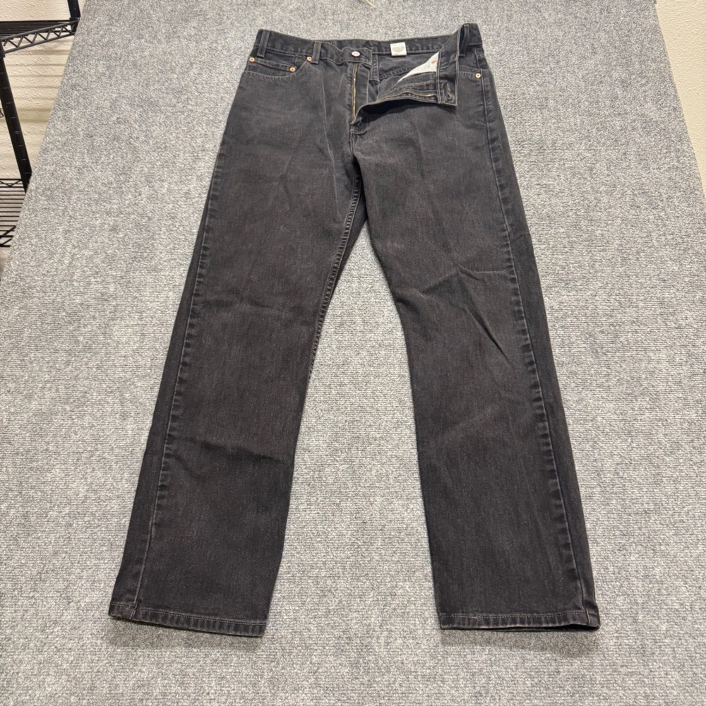 VTG Levis 505 Jeans Mens 36x34 Black Made In USA Paper Tag 90s Relaxed Fit Denim